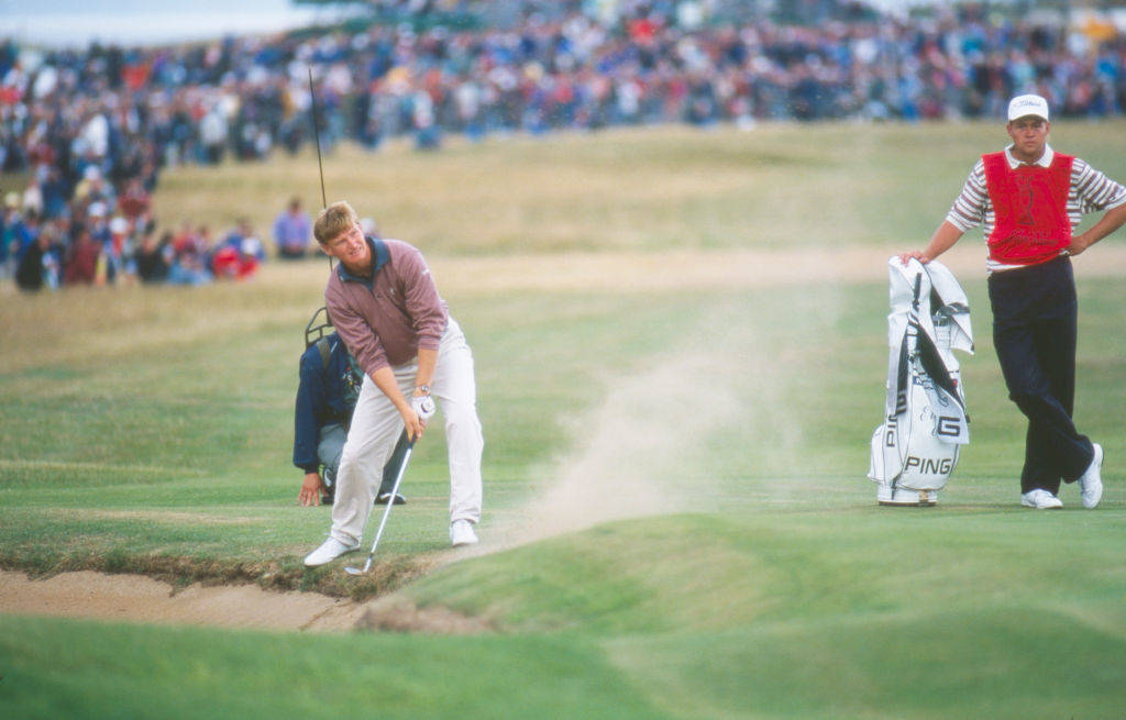 Ernie Els on his way to a share of fifth at The 121st Open in 1992